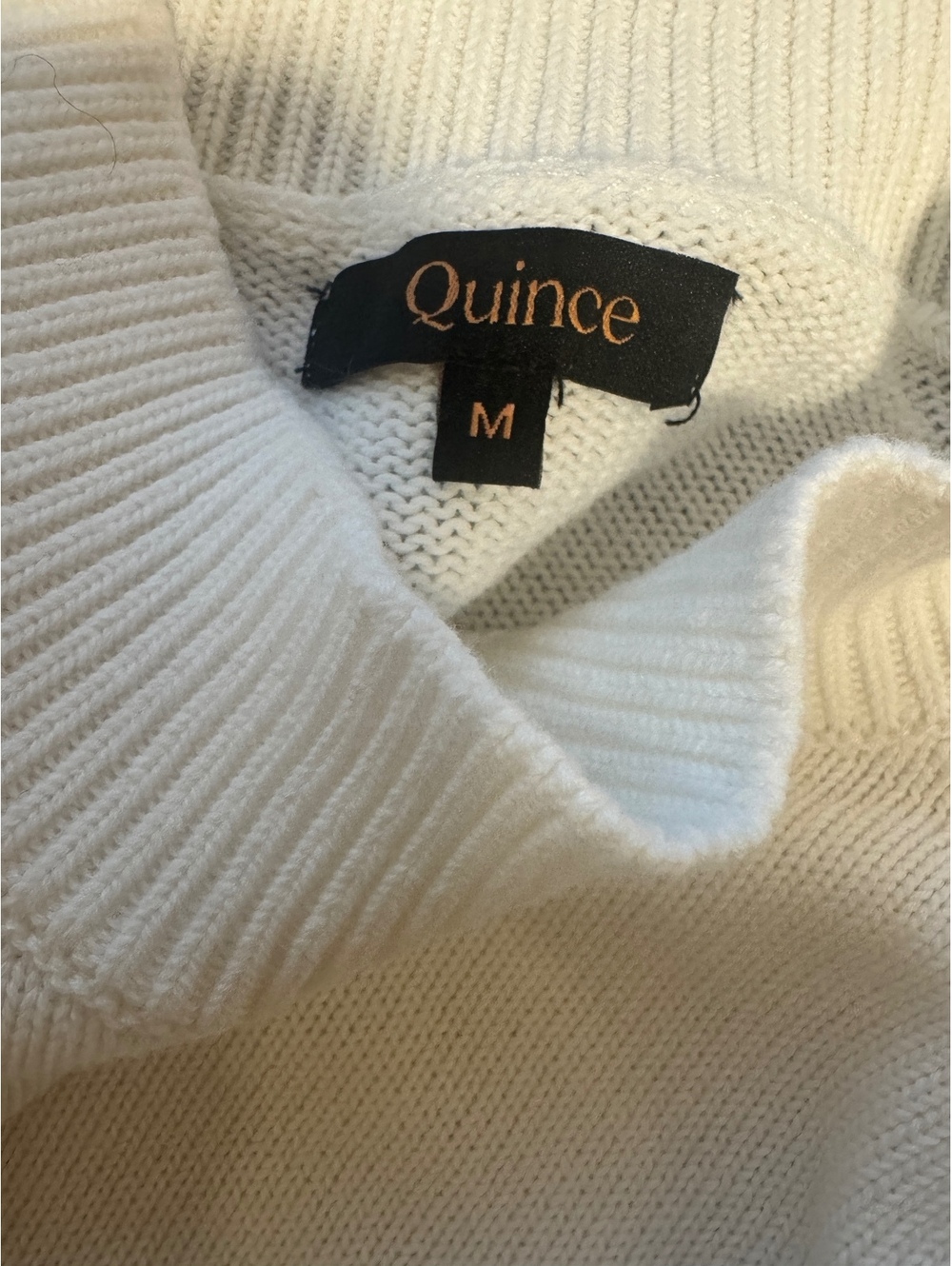Quince 100% Organic Cotton Mock Neck Sweater | Ivory | Size M | NWOT - Picture 4 of 6